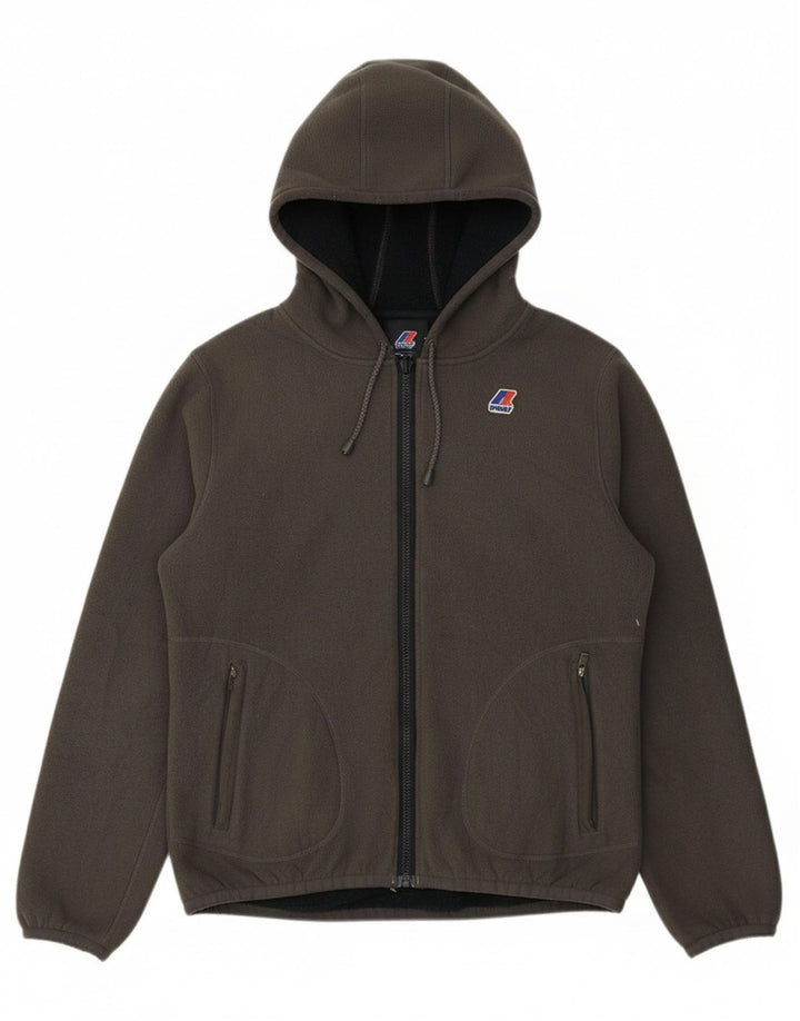K-WAY Womens Fleece Reversible Jacket UK 16 Large Grey