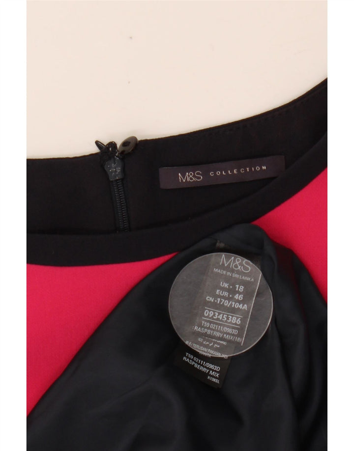 MARKS & SPENCER Dameskedekjole UK 18 XL Sort Colourblock Polyester