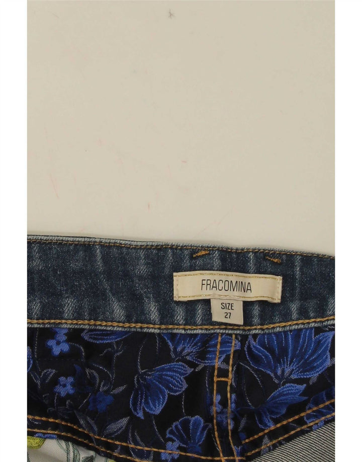 Fracomina denimshorts til kvinder W27 Små blå patchwork