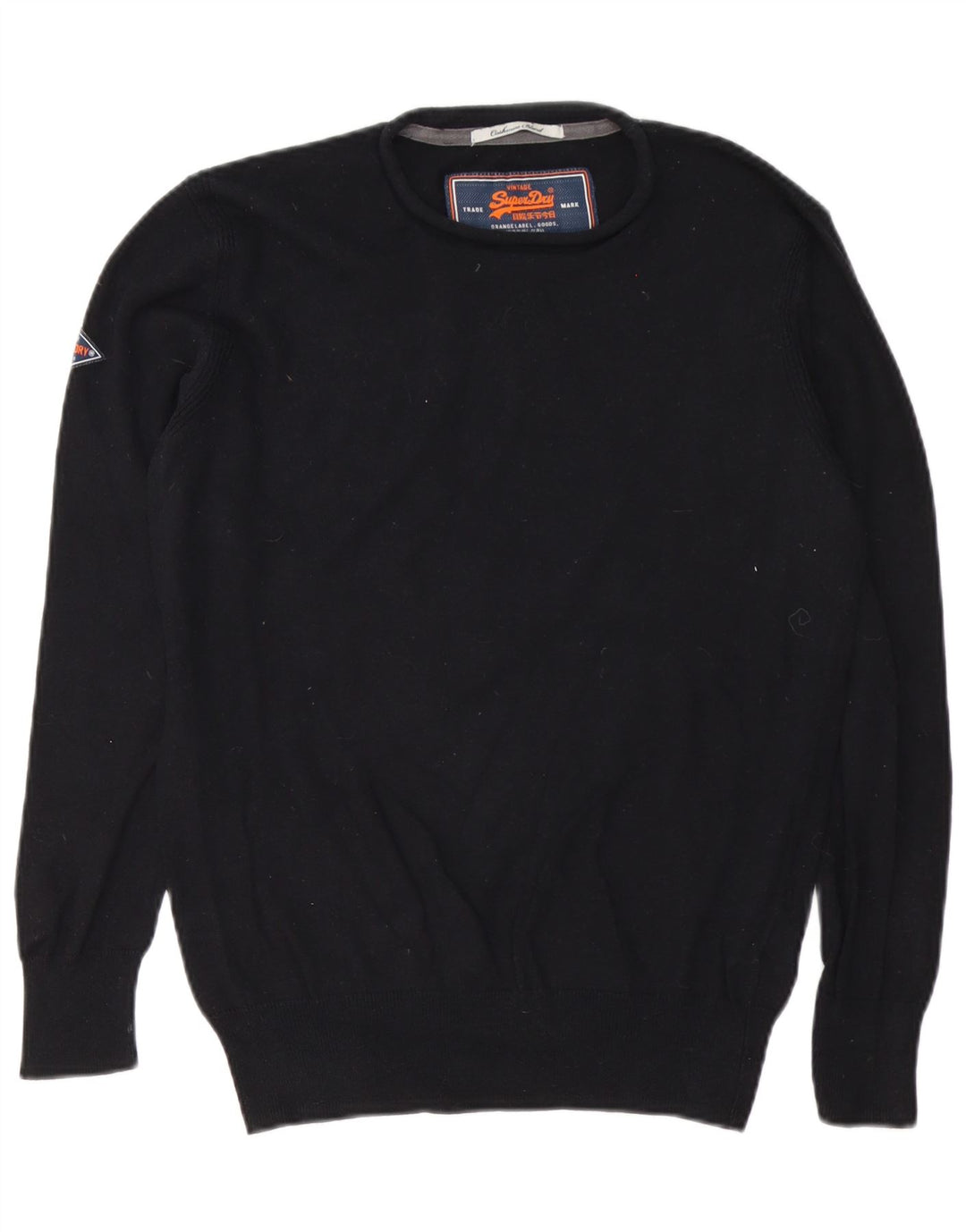 Superdry Herre sweater med rund hals, lille sort bomuld