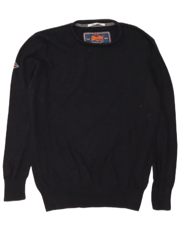 Superdry Herre sweater med rund hals, lille sort bomuld