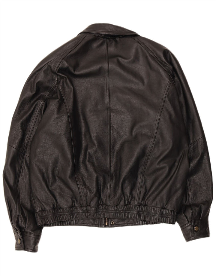 Ivy Crew Herre Læderjakke UK 40 Large Sort