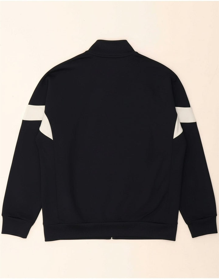 ADIDAS Boys Tracksuit Top Jacket 13-14 Years Navy Blue Colourblock