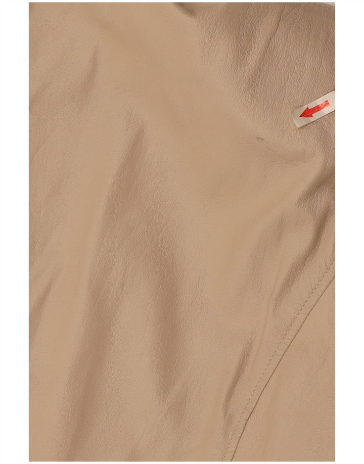 Vintage læderjakke til kvinder UK 18 XL beige læder