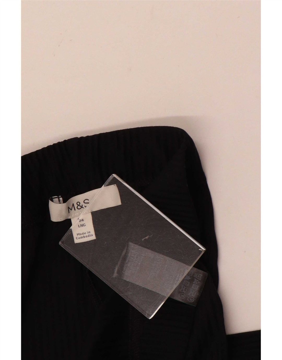 Marks & Spencer Dame Cropped Trousers UK 24 4XL W48 L28 Sort Polyester