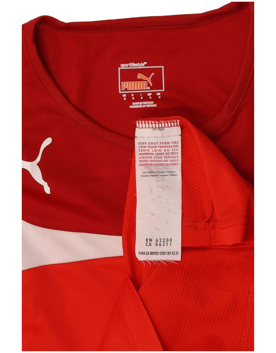 Puma Herre T-Shirt Top Lille Rød Colourblock Polyester