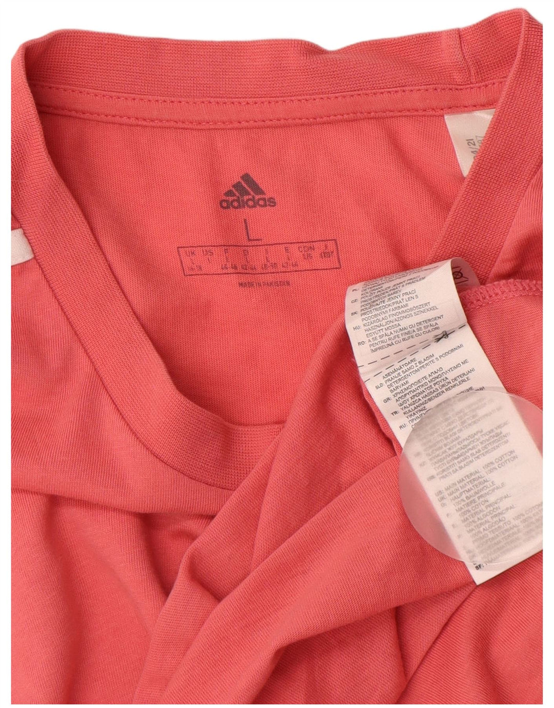 ADIDAS T-shirt top til kvinder DK 16/18 Large Pink Bomuld