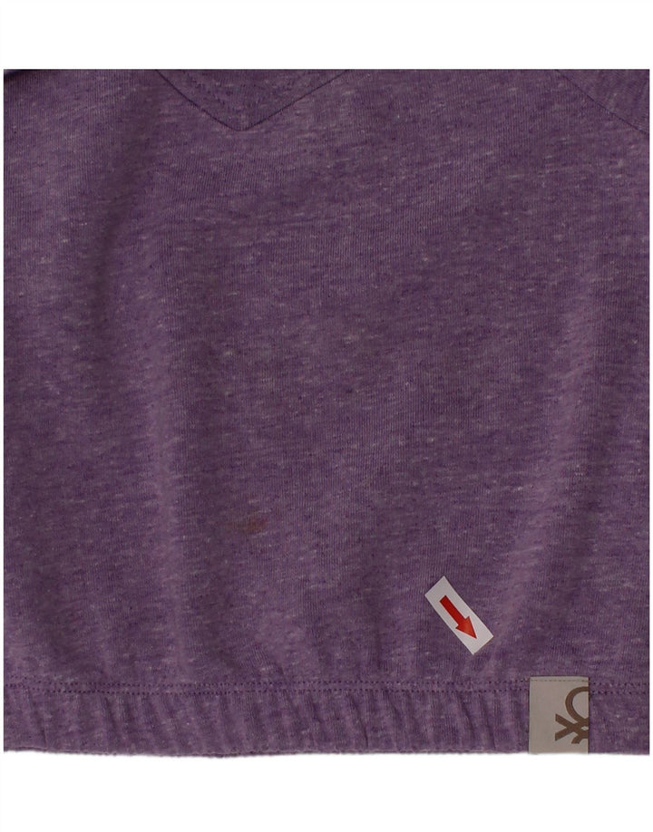 Benetton Girls Sweatshirt Jumper 2-3 år Lilla Flecked Polyester
