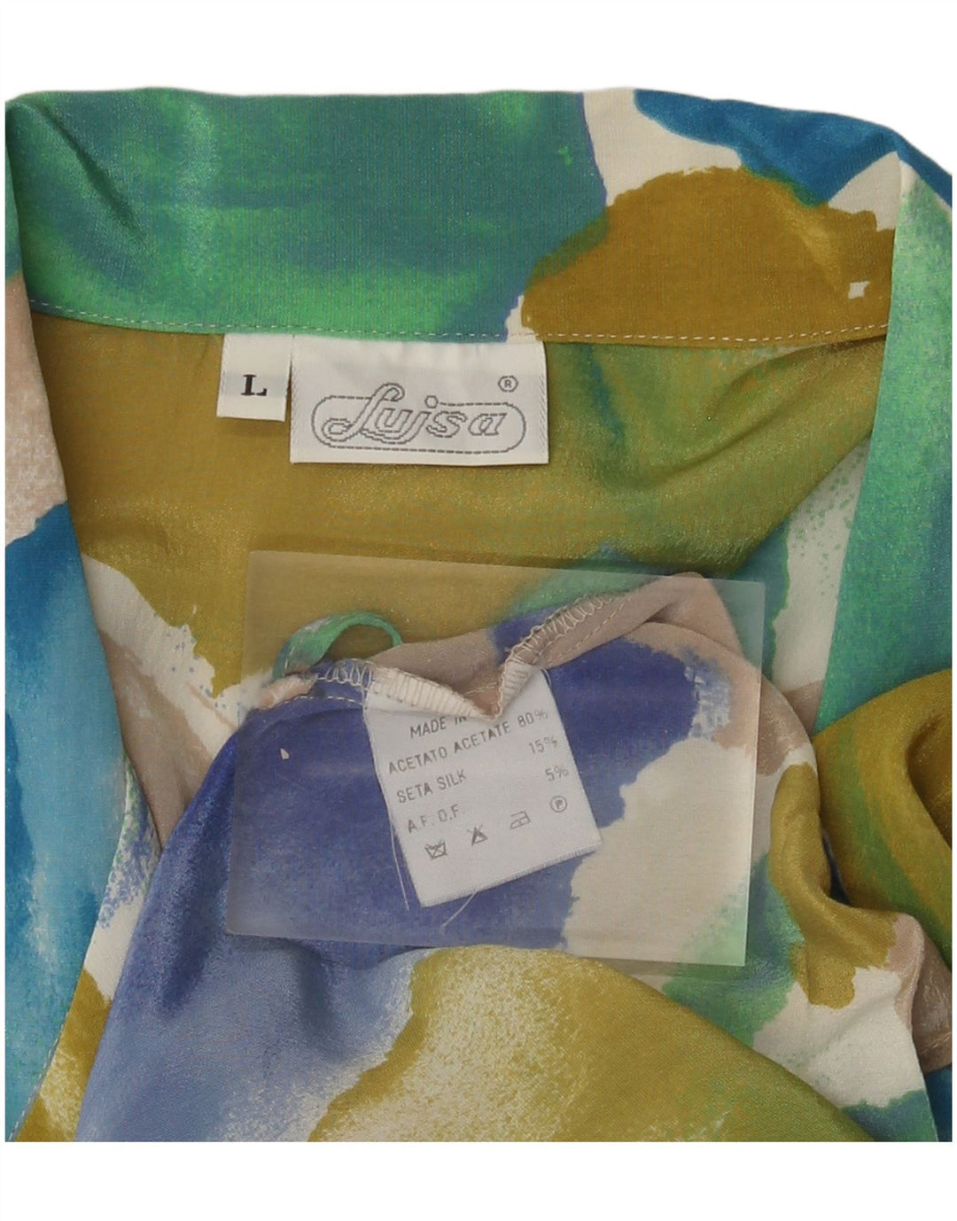Vintage dame cardigan top UK 16 stor flerfarvet farveblok