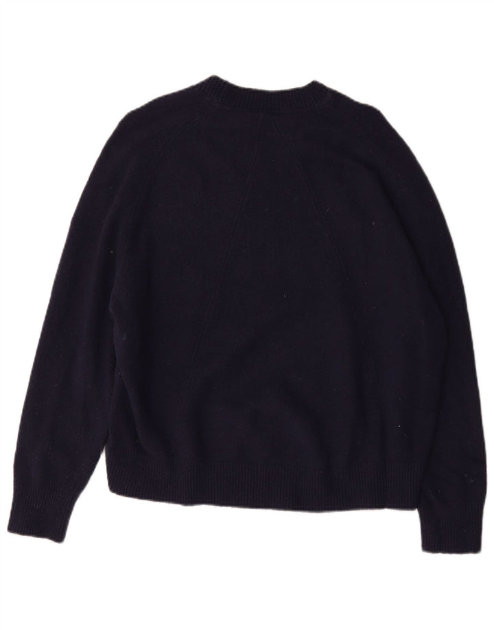 John Lewis Dame Oversized Crew Neck Jumper Sweater UK 14 Medium Navy Blue