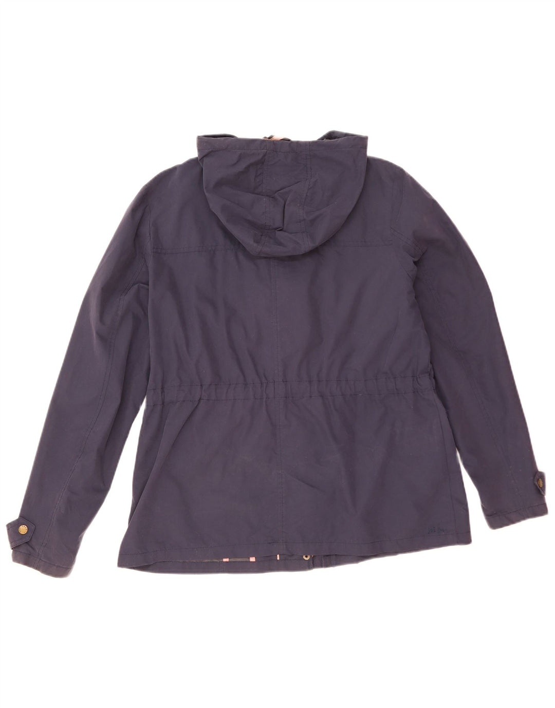 Fat Face Dame Hætte Duffle Jacket UK 16 Large Navy Blue Cotton