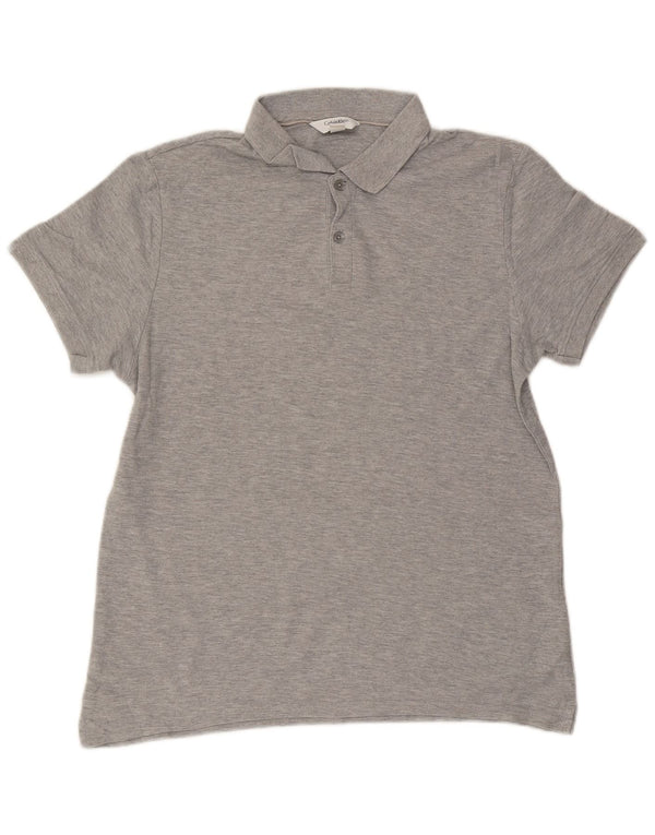 Calvin Klein Herre Body Fit Polo Shirt Stor Grå Bomuld
