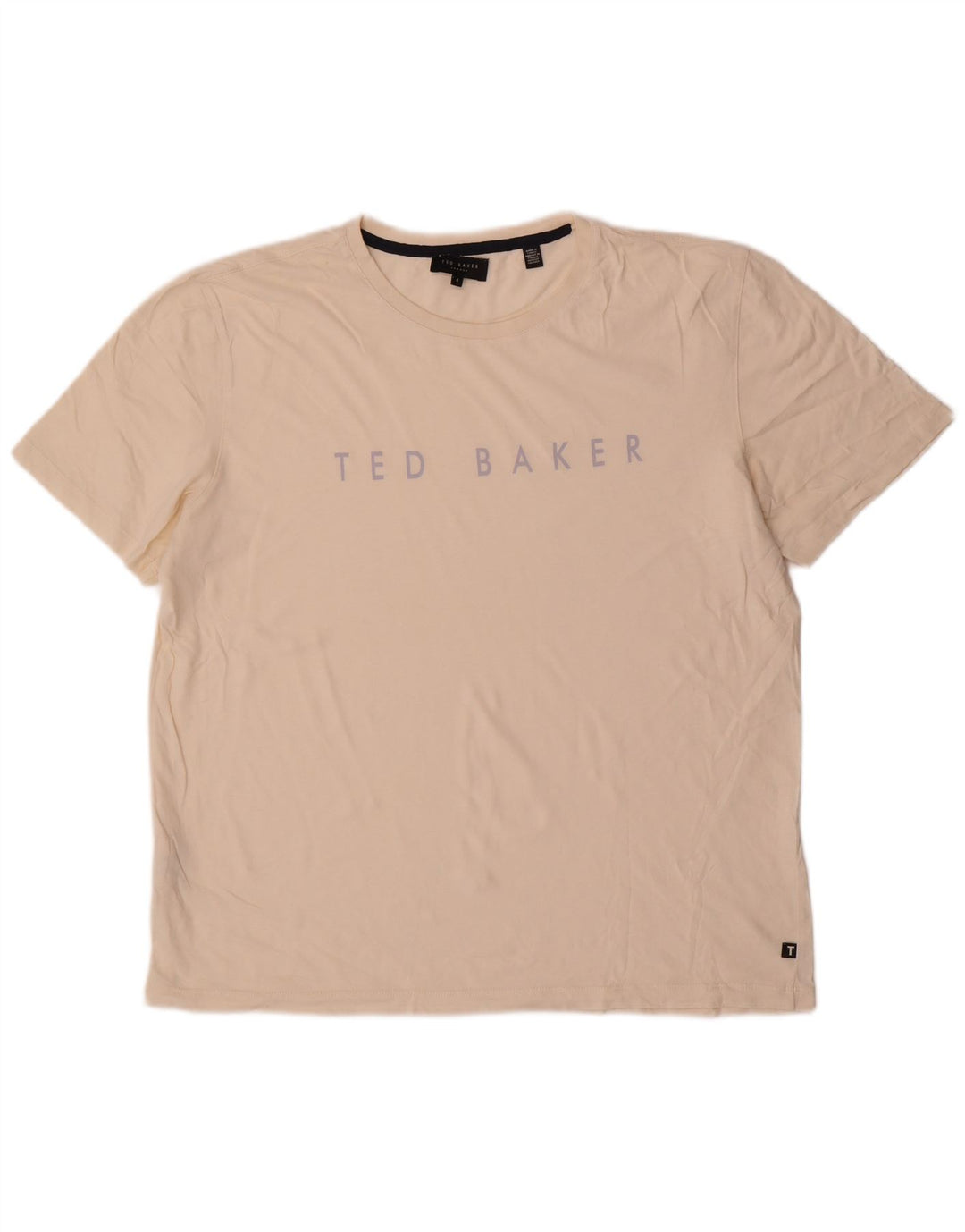 Ted Baker Herre Grafisk T-Shirt Top Størrelse 4 Large White