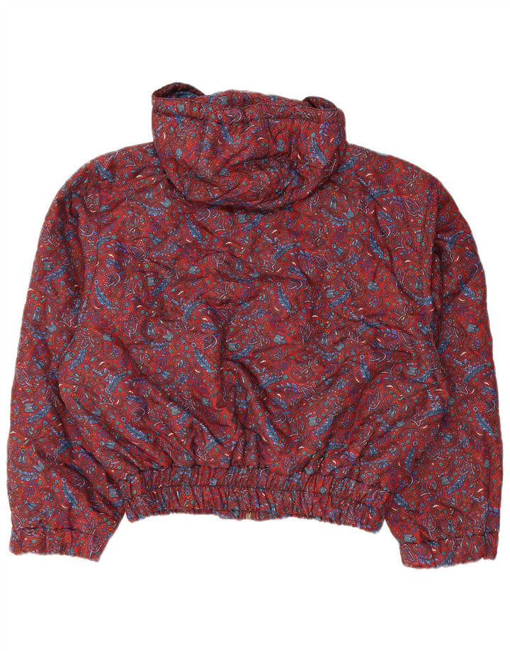 oltre Dame Hætte Oversized Bomber Jacket UK 10 Small Red Paisley