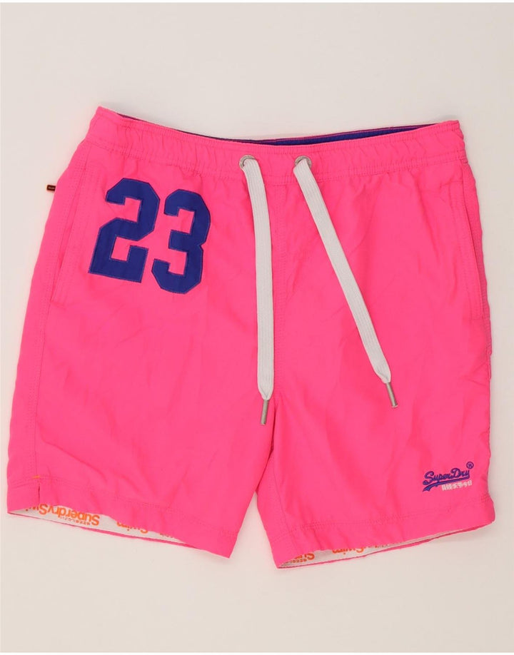 Superdry grafiske badeshorts til mænd Medium Pink