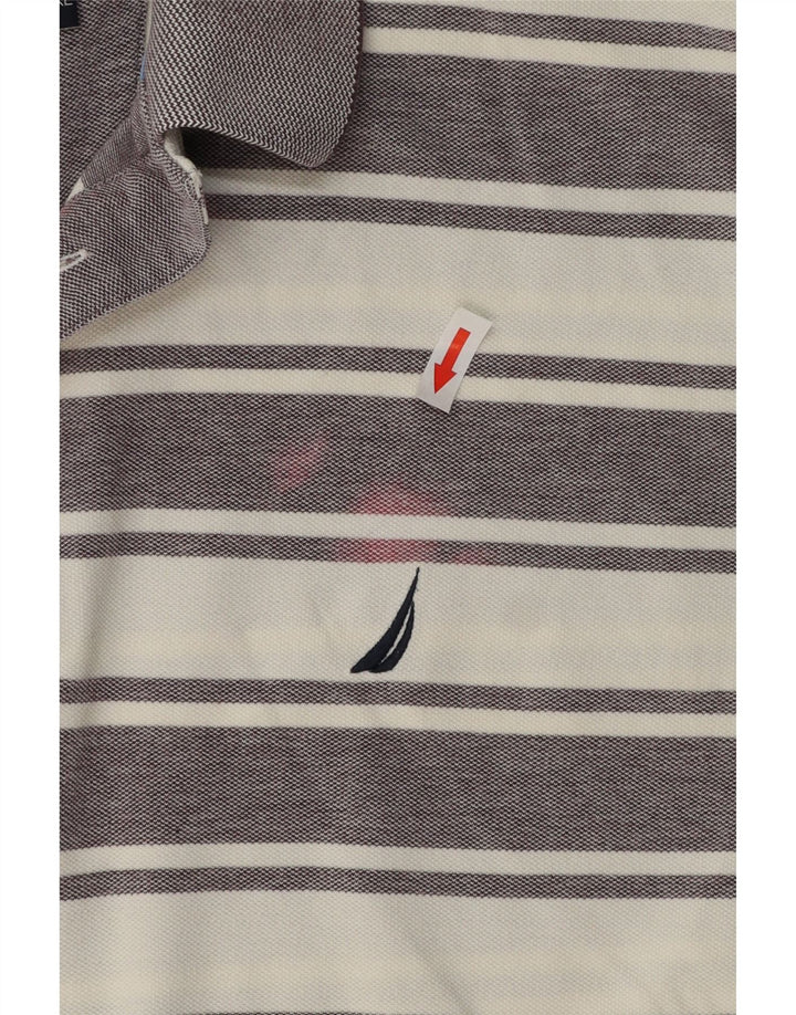NAUTICA herre poloshirt 2XL gråstribet bomuld