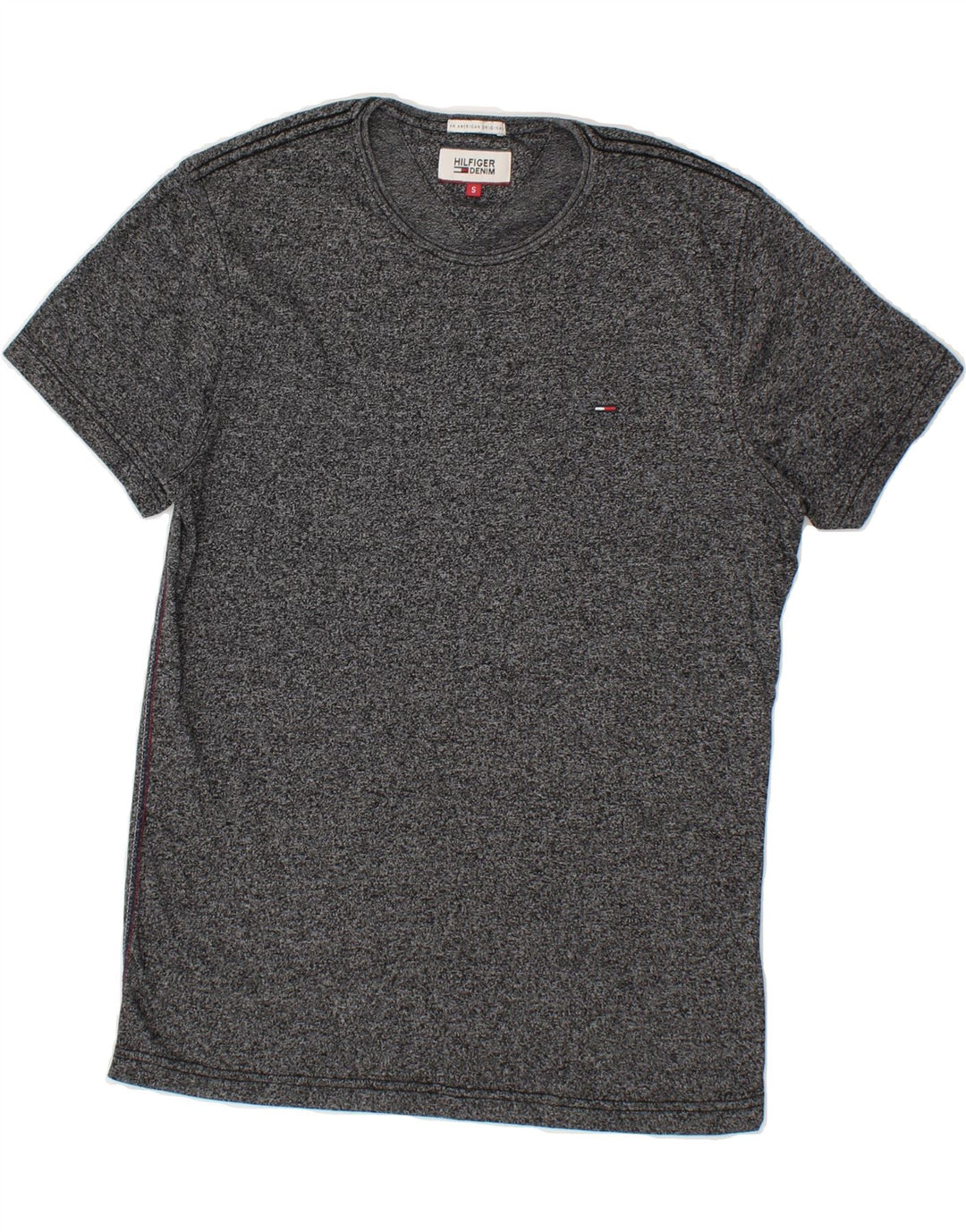 TOMMY HILFIGER Mens T-Shirt Top Small Grey Polyester Vintage Tommy Hilfiger and Second-Hand Tommy Hilfiger from Messina Hembry 