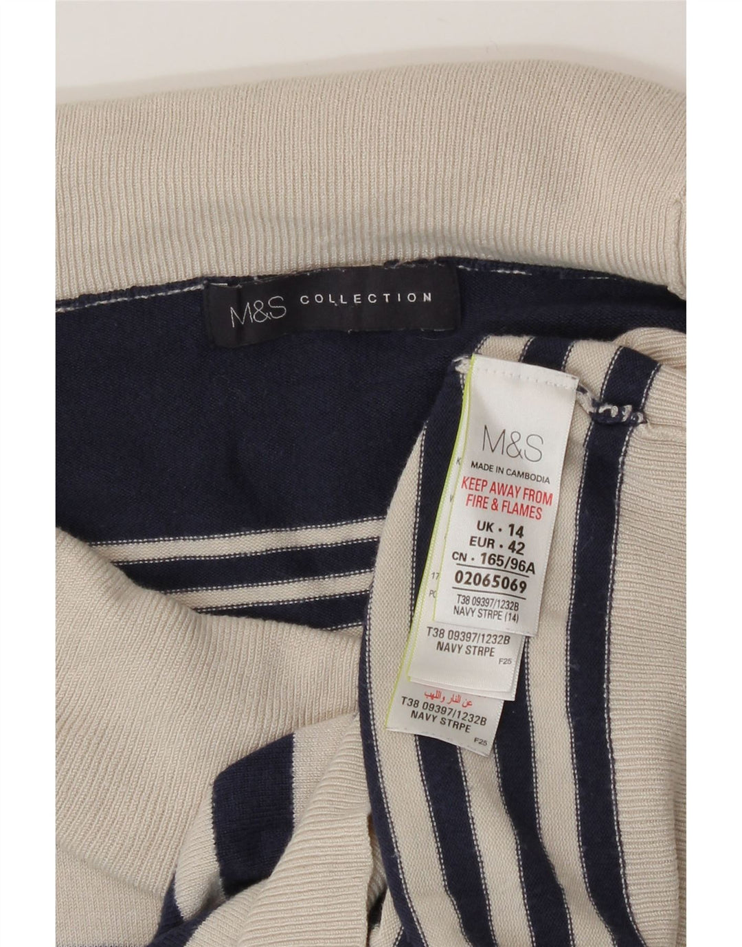 Marks & Spencer Dame Roll Neck Jumper Sweater UK 14 Large Navy Blue