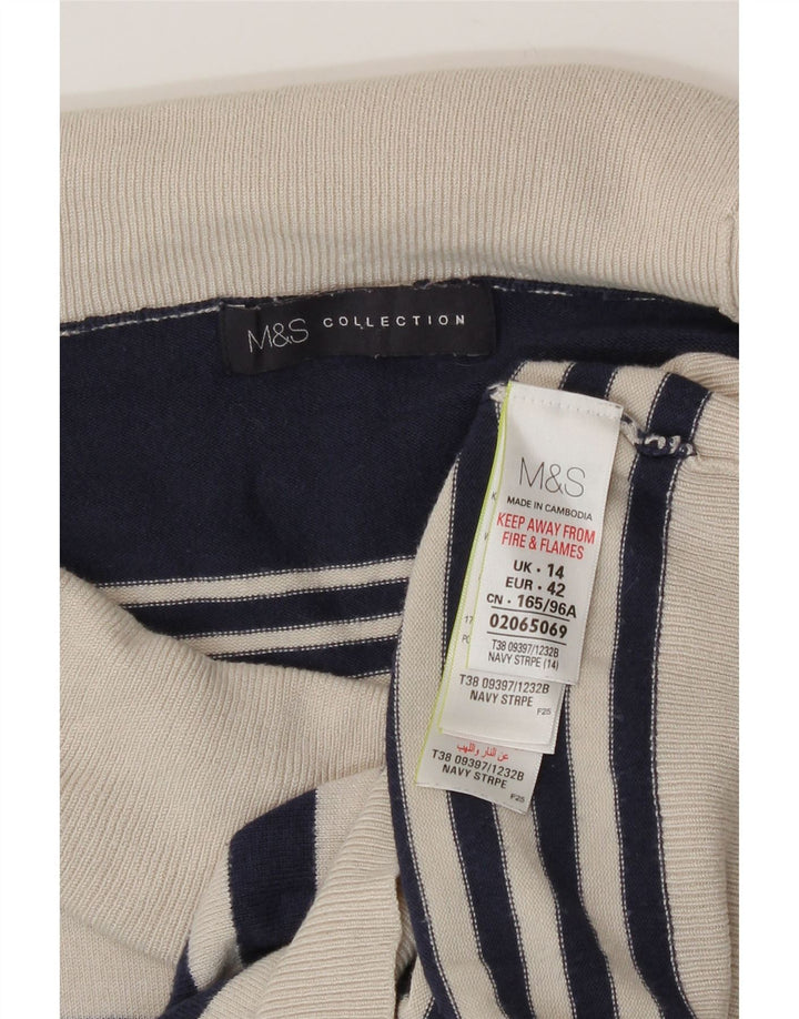 Marks & Spencer Dame Roll Neck Jumper Sweater UK 14 Large Navy Blue