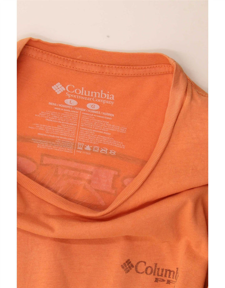 Columbia Herre Grafisk T-Shirt Top Stor Orange Bomuld