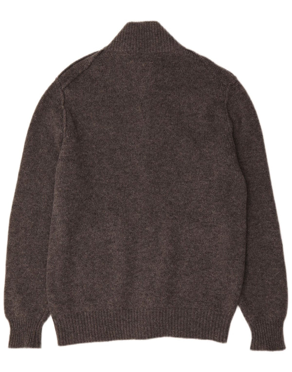 Playlife Mens Cardigan Sweater XL Grey Wool