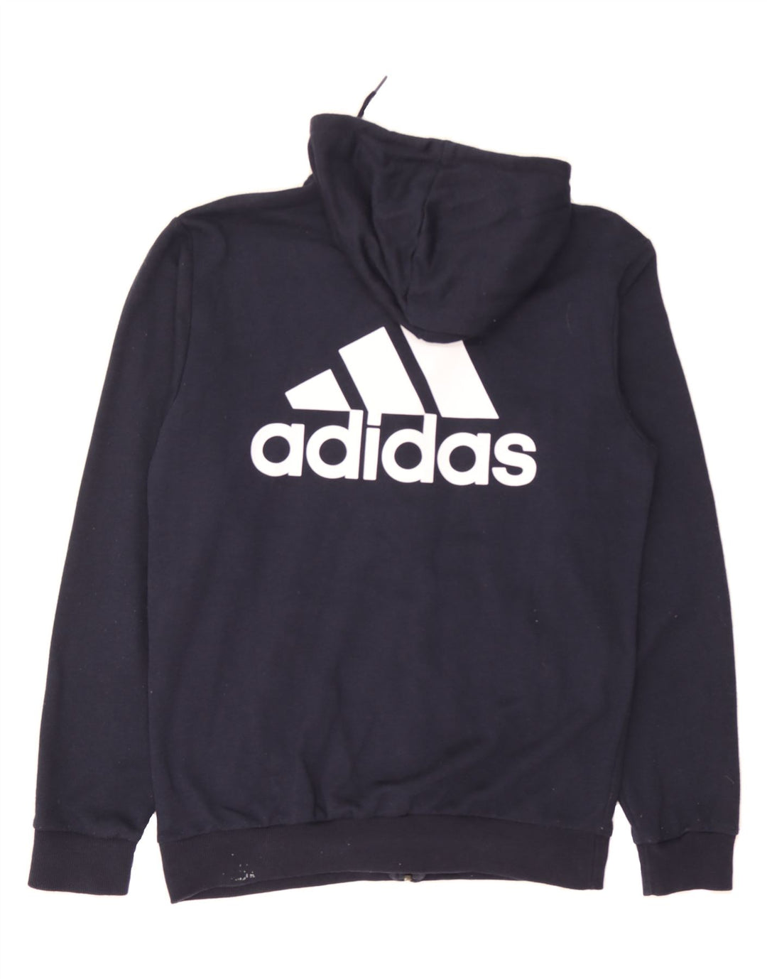 ADIDAS Mens Graphic Zip Hoodie Sweater Medium Navy Blue Cotton Vintage Adidas and Second-Hand Adidas from Messina Hembry 