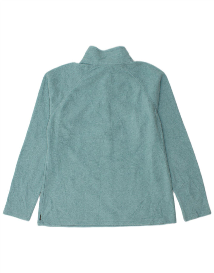 Eddie Bauer Dame lynlås-hals Fleece Jumper UK 14 Medium Blue Polyester