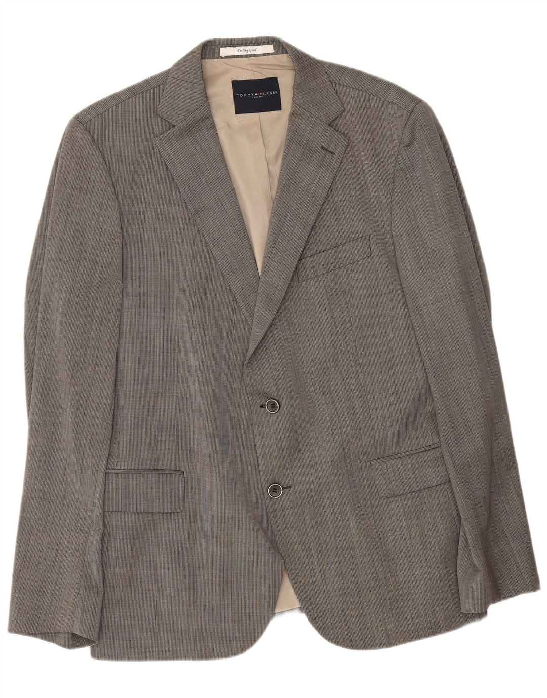 Tommy Hilfiger Herre 2-knaps blazerjakke IT 54 2XL Grå Virgin Wool