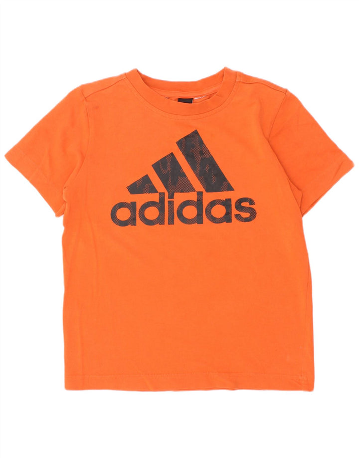 Adidas drenge grafisk t-shirt top 5-6 år orange