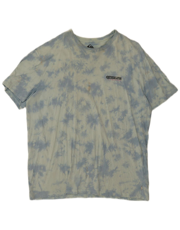 Quiksilver Herre Regular Fit Grafisk T-Shirt Top 2XL Blå Tie Dye Bomuld