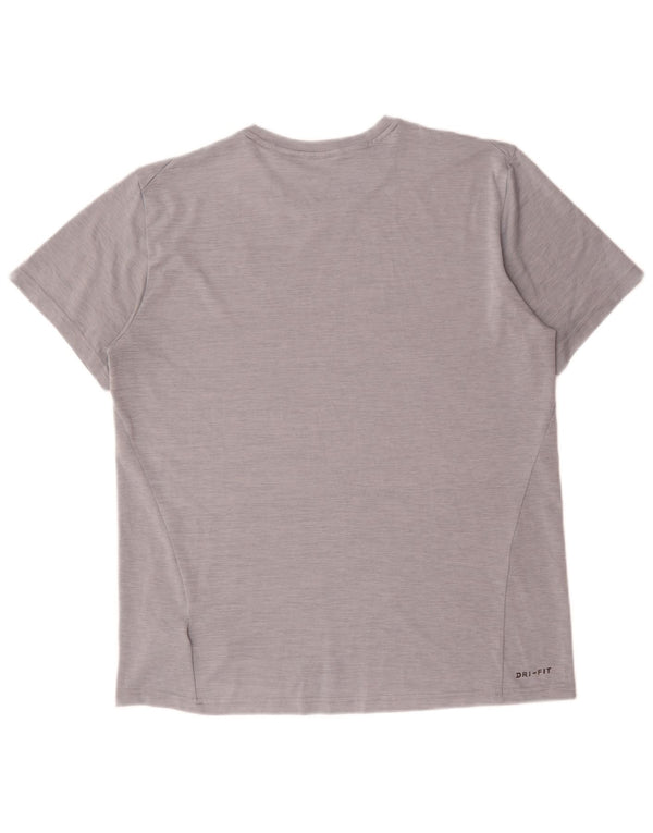 Nike Mens Dri Fit T-Shirt Top Large Grey Polyester