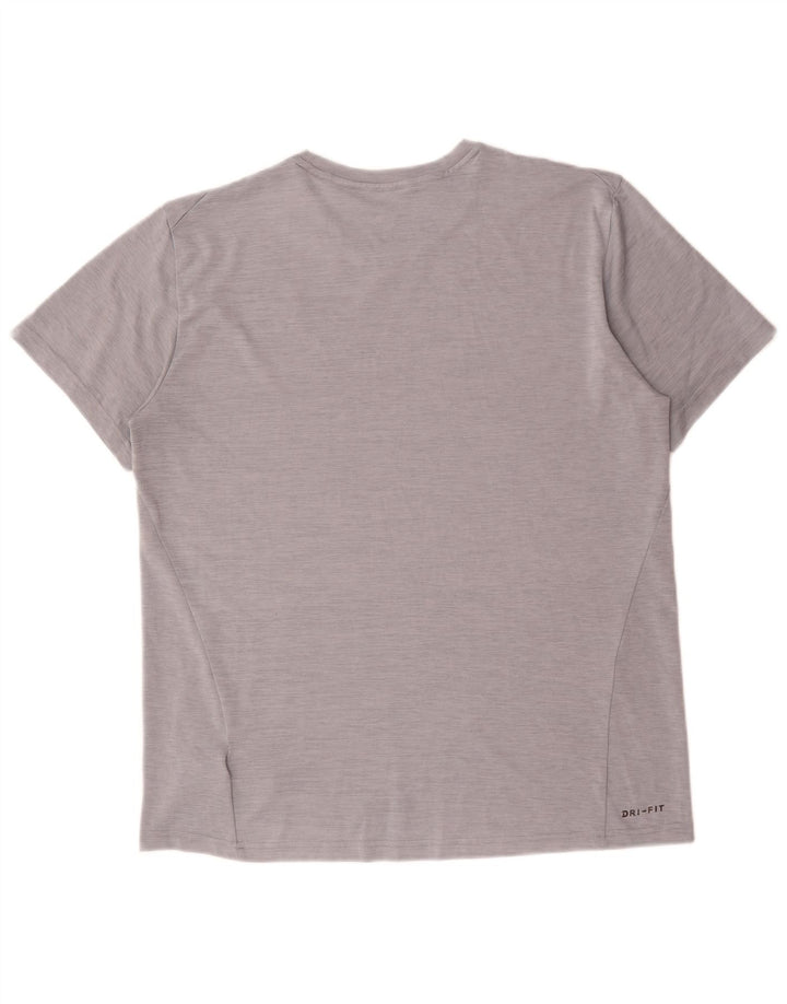 Nike Herre Dri Fit T-Shirt Top Stor Grå Polyester