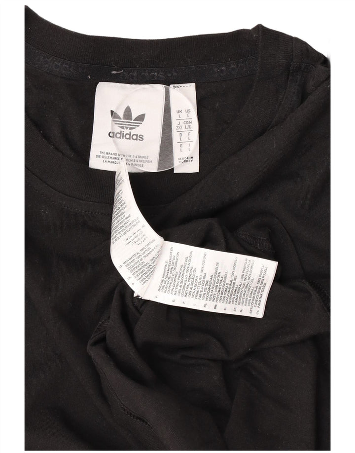 Adidas Herre T-Shirt Top Stor Sort Bomuld