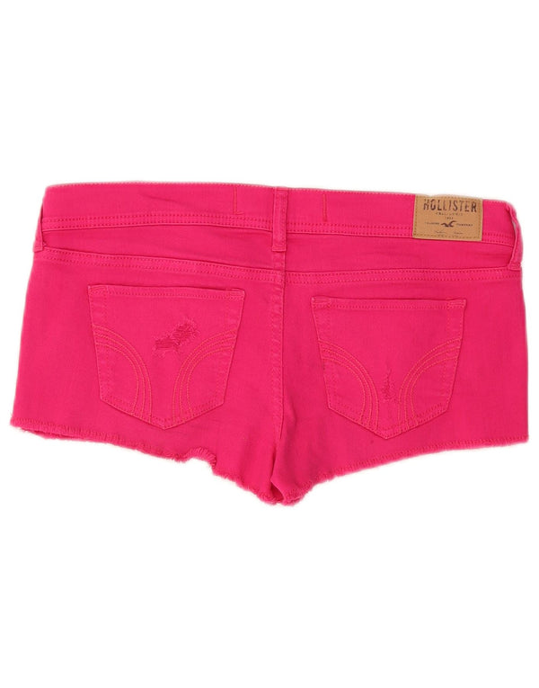 Hollister Dame Denim Distressed Hot Pants US 5 Small W27 Pink