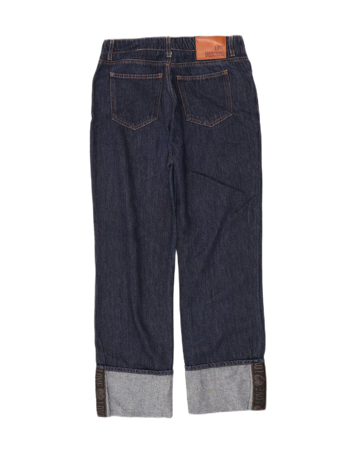 MOSCHINO Straight Jeans til kvinder W30 L28 Marineblå Bomuld