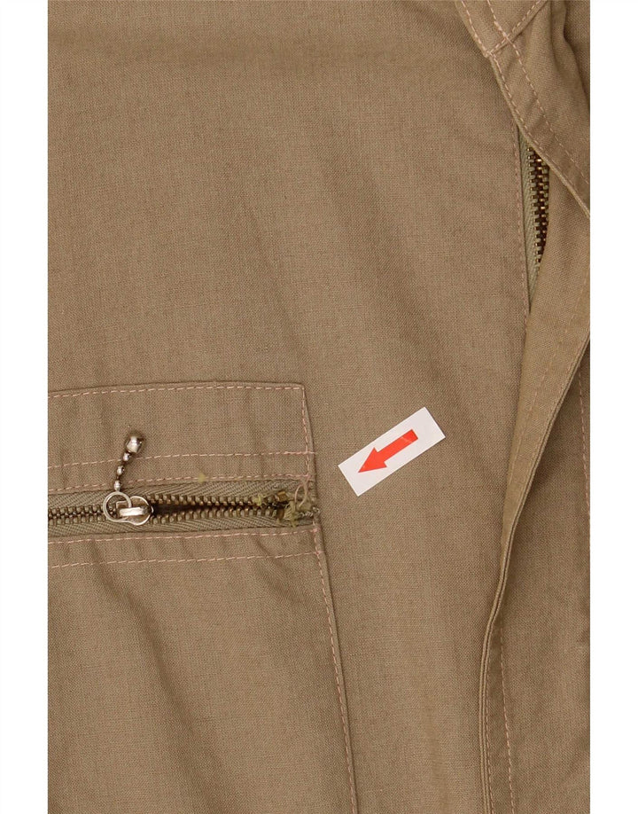 Vintage Herre Utility Jacket EU 48 Medium Khaki Cotton