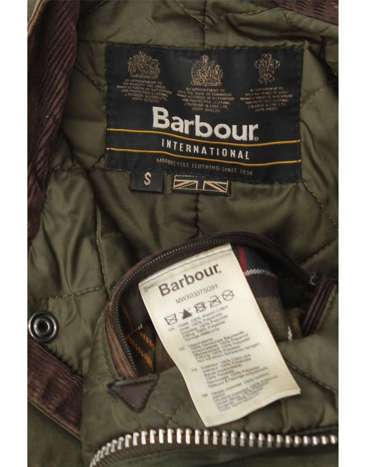 Barbour Herre vokset bomuldsjakke UK 36 Lille grøn bomuld