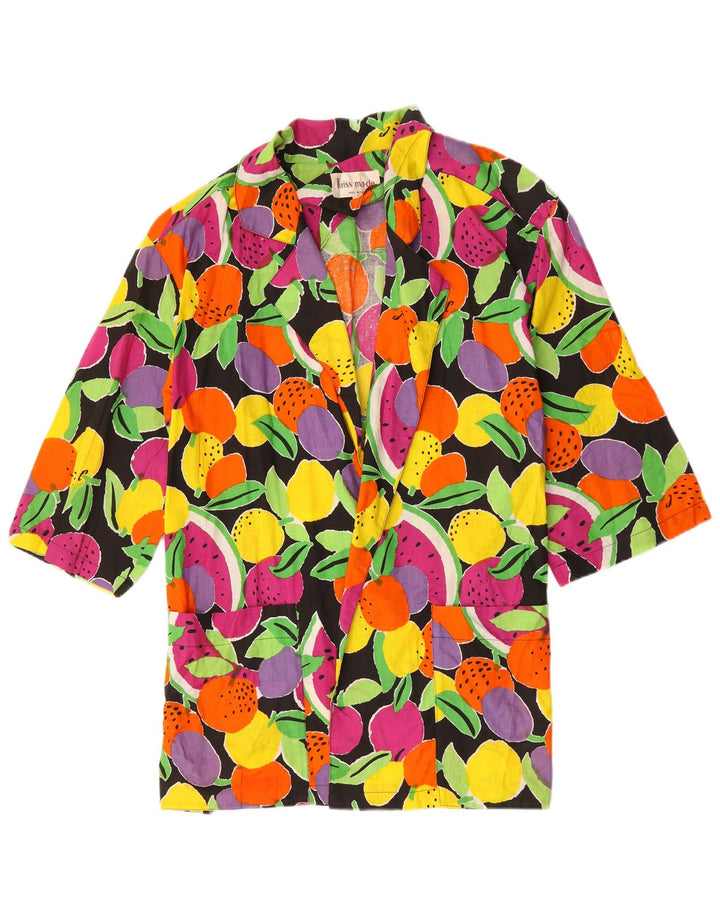 Vintage kvinders 3/4-ærmede kappekjole IT 42 Medium Multicolored Floral