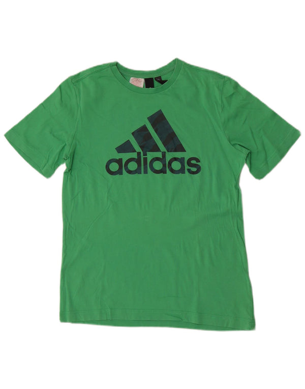 Adidas drenge grafisk t-shirt top 13-14 år grøn bomuld