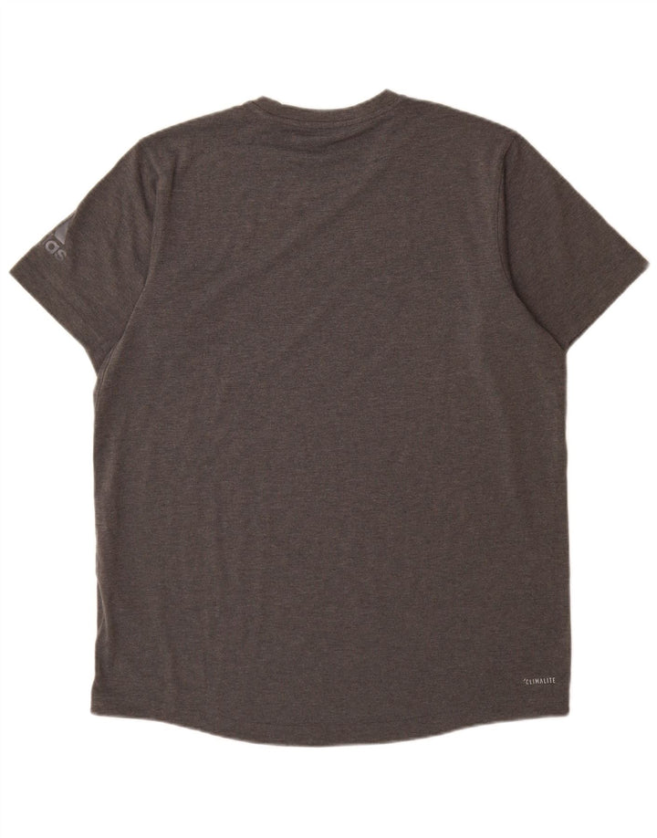 Adidas Herre Climalite T-Shirt Top Stor Grå Flecked Polyester