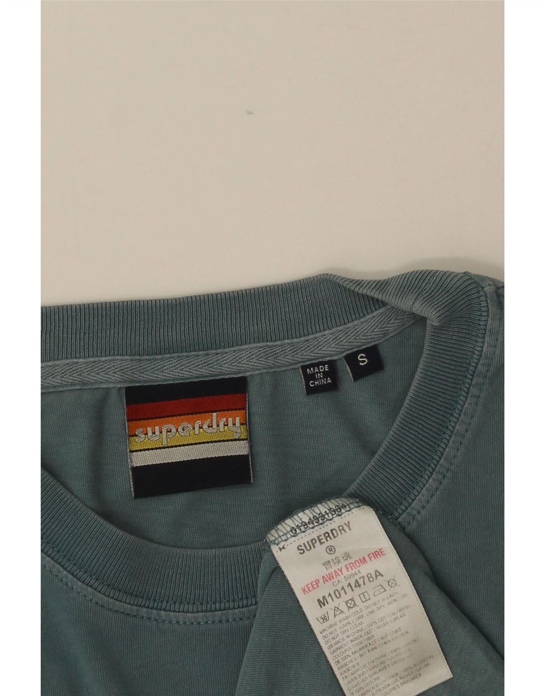 SUPERDRY Grafisk T-shirt top til mænd, lille blå bomuld