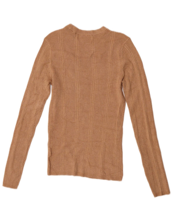 Marks & Spencer Dametop Langærmet UK 8 Small Beige Viscose