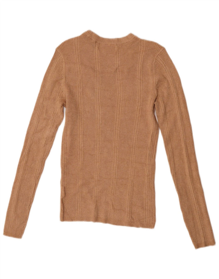 Marks & Spencer Dametop Langærmet UK 8 Small Beige Viscose