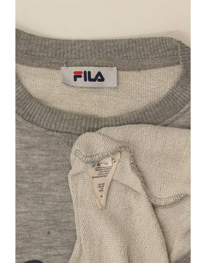 Fila Herre Grafisk Sweatshirt Jumper Lille Grå Flecked Bomuld