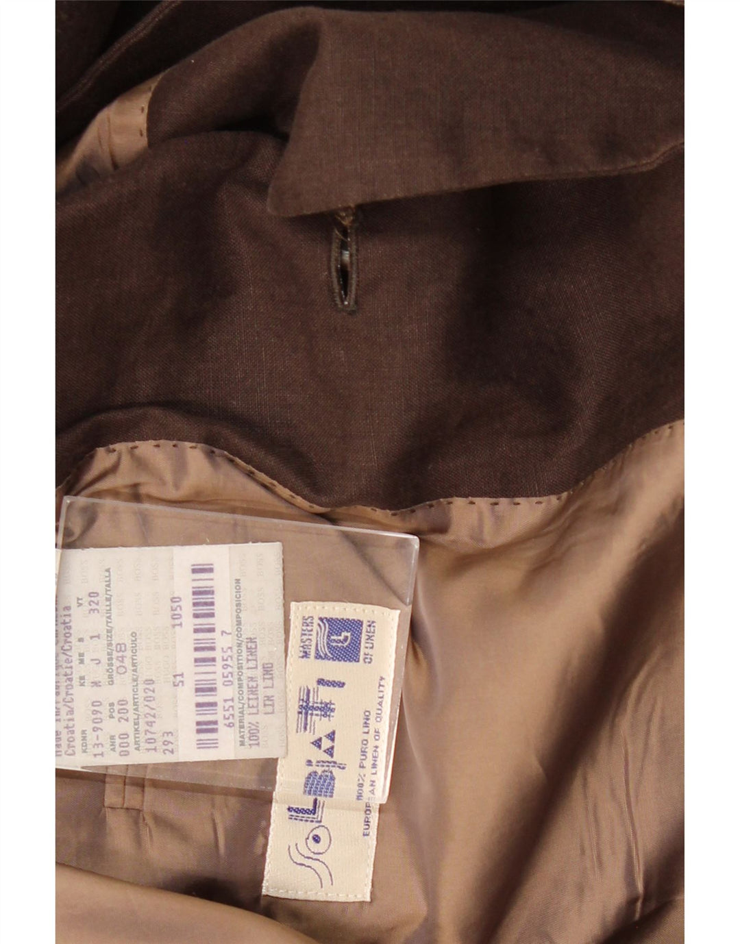 SOLBIATI Herre 2-knaps blazerjakke IT 48 Medium brun hør