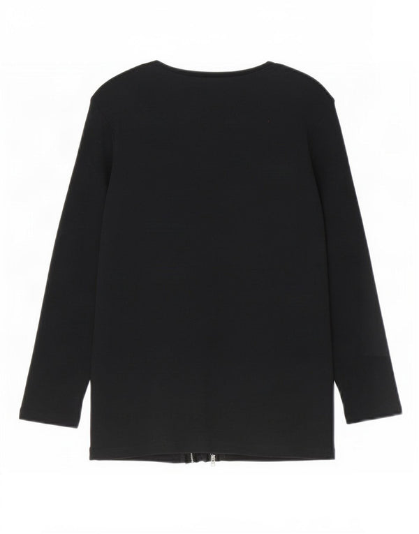 Marks & Spencer Womens Open Cardigan Sweater UK 8 Small Black Bomuld