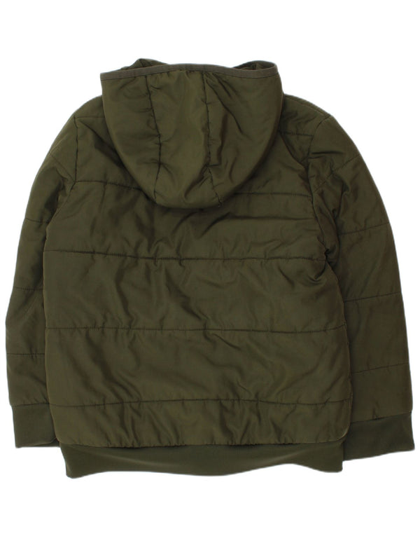 Adidas drenge hættepolstret jakke 7-8 år Khaki Polyester