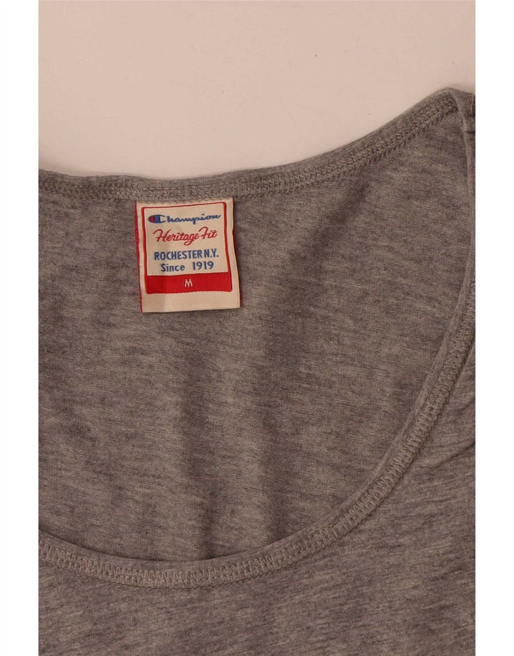 Champion Womens Heritage Fit Grafisk Vest Top UK 12 Medium Grey Flecked