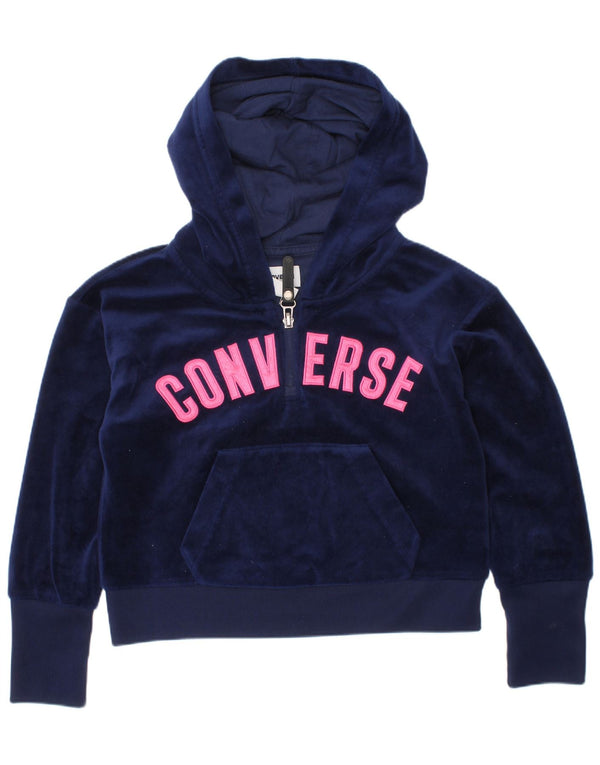 Converse piger grafisk velour hættetrøje trøje 5-6 år medium marineblå