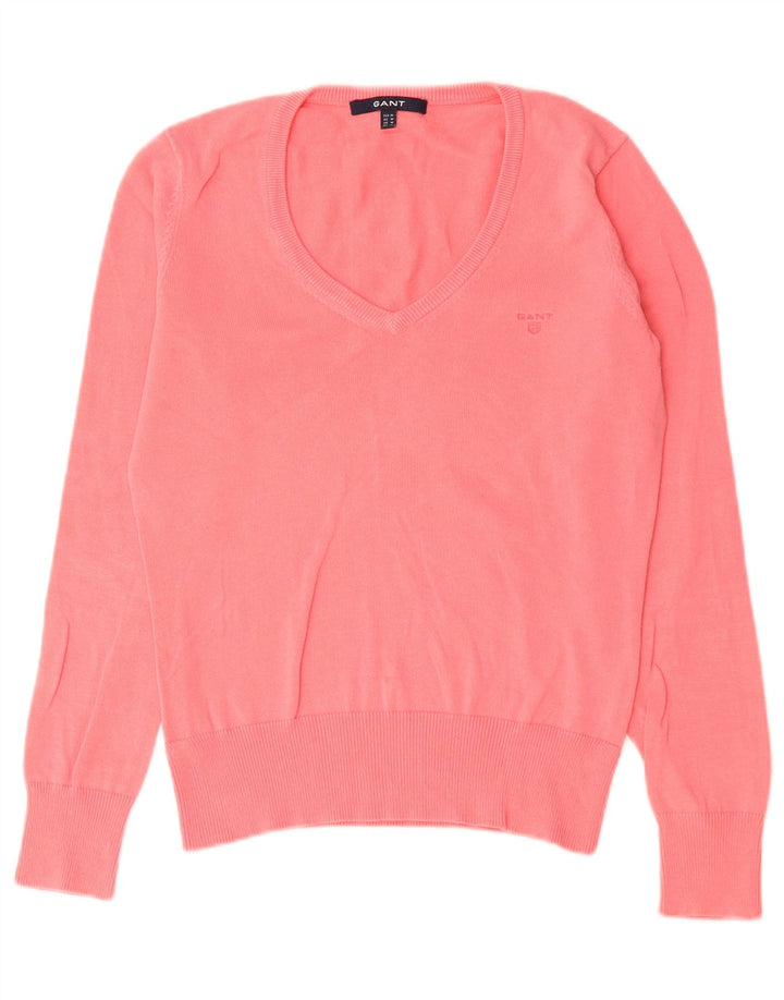 Gant Dame V-hals sweater UK 12 Medium Pink Bomuld